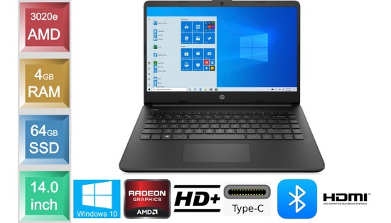 HP Laptop 14s-fq0918ng - 3020e - 4GB RAM - 64GB SSD