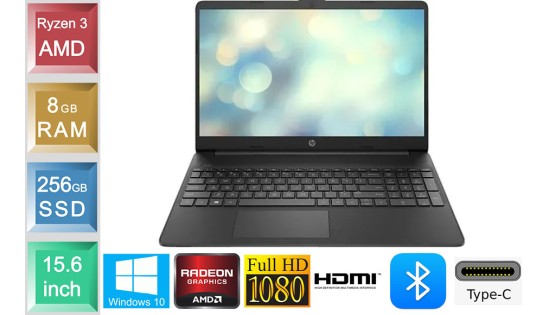 HP Laptop 15s-eq1305ng - Ryzen 3 - 8GB RAM - 256GB SSD