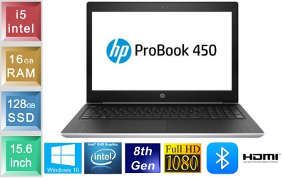 HP ProBook 450 G5 - i5 - 16GB RAM - 128GB SSD - 1TB HDD