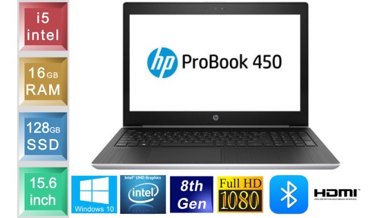 HP ProBook 450 G5 - i5 - 16GB RAM - 128GB SSD - 1TB HDD